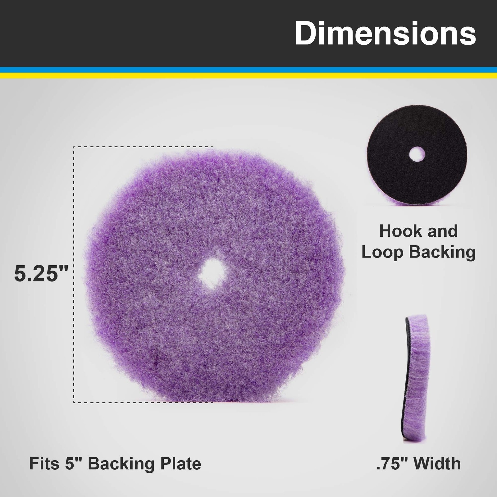 Purple Foamed Wool 5.25″ (1-Pack) Combination Wool and Foam pad. Perfect for …