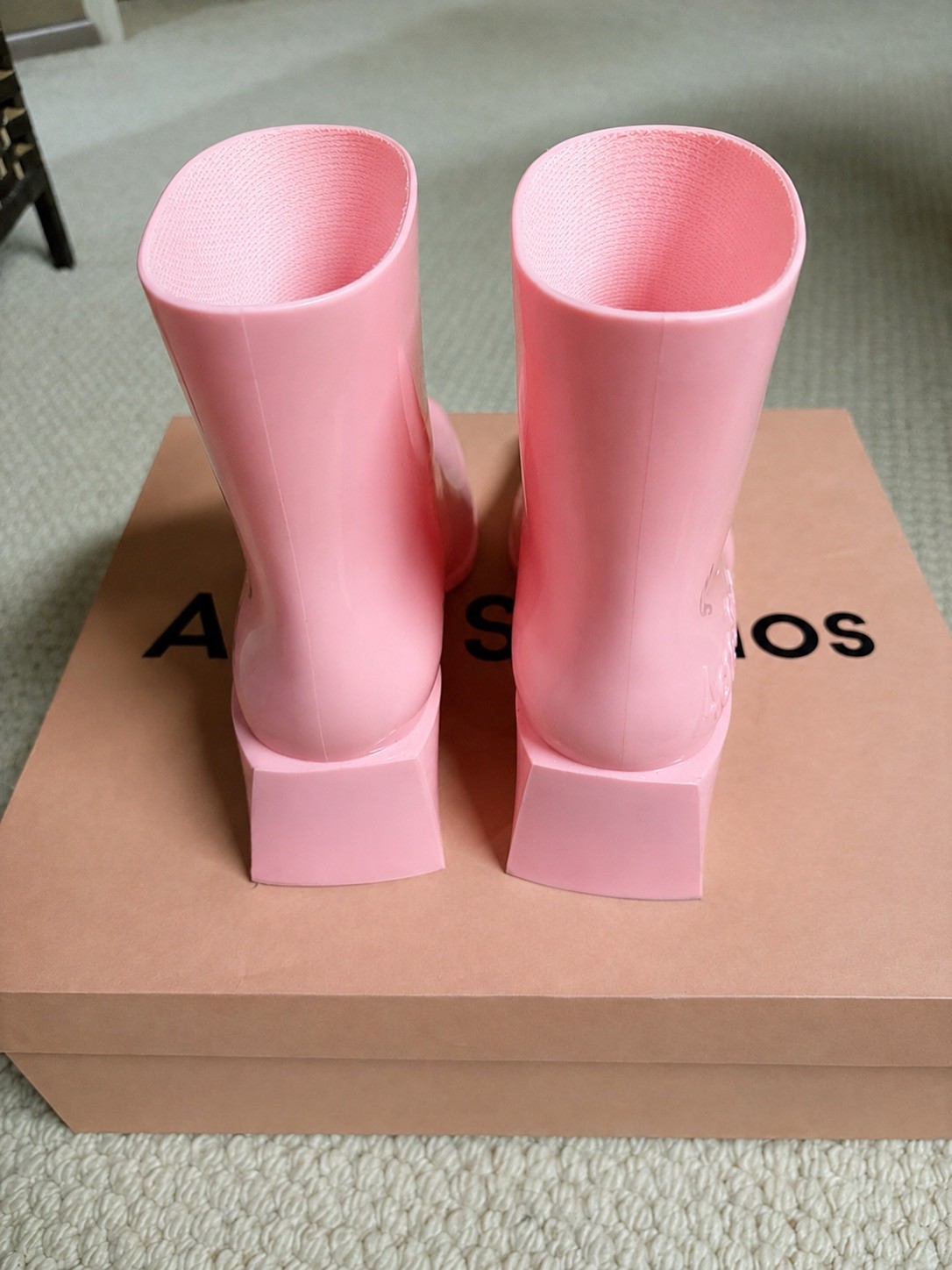 Acne Studios Soap Boot W Pale Pink Rubber Ankle Boots EU 37 US 7 AD0682