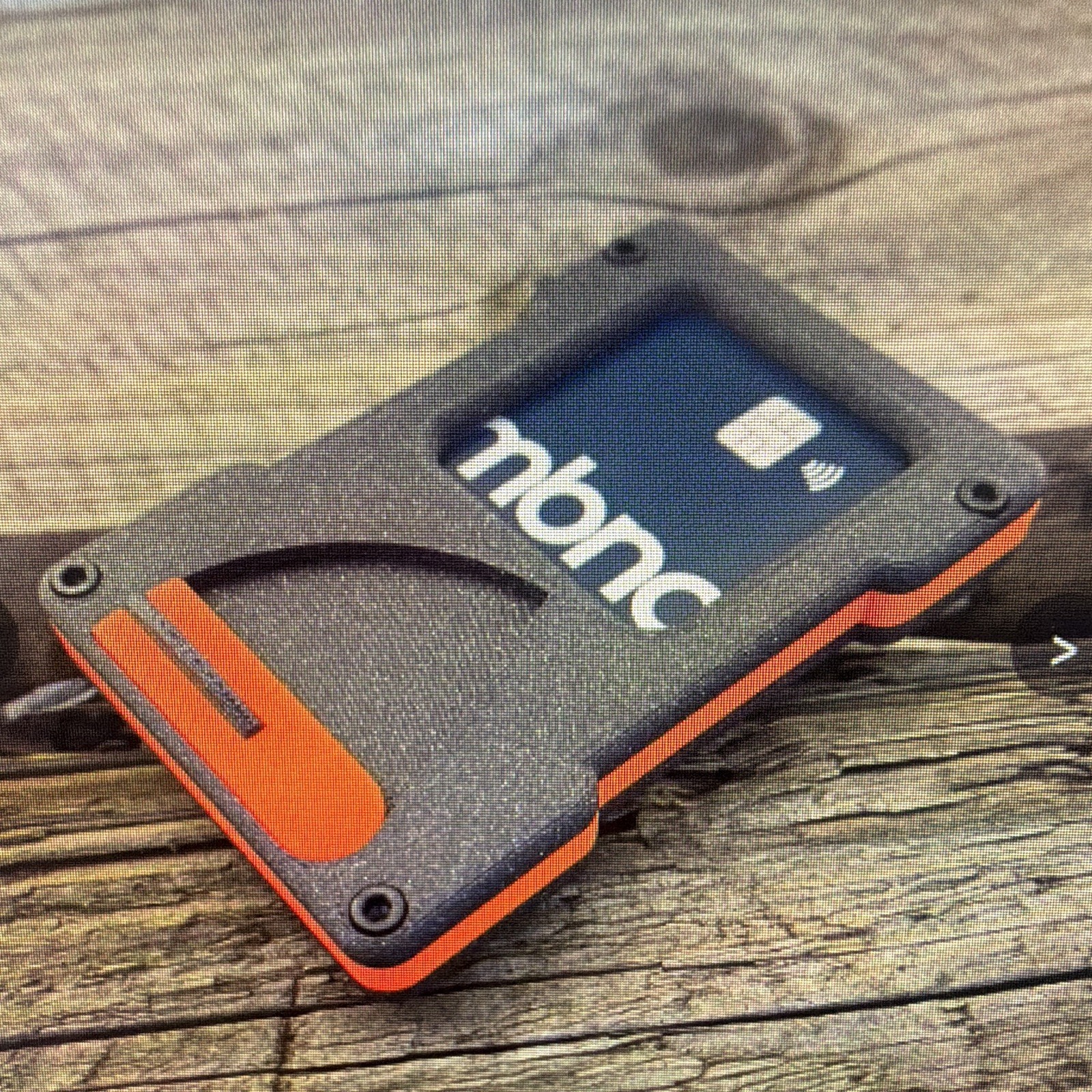3D Men’s Popup Wallet Credit Card Holder for Cards & Cash Solid Black/Orange