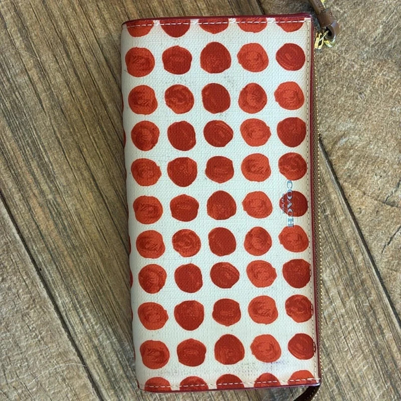 Coach Bleeker Coated Canvas Painted Dot Zippy Wristlet, New without tags