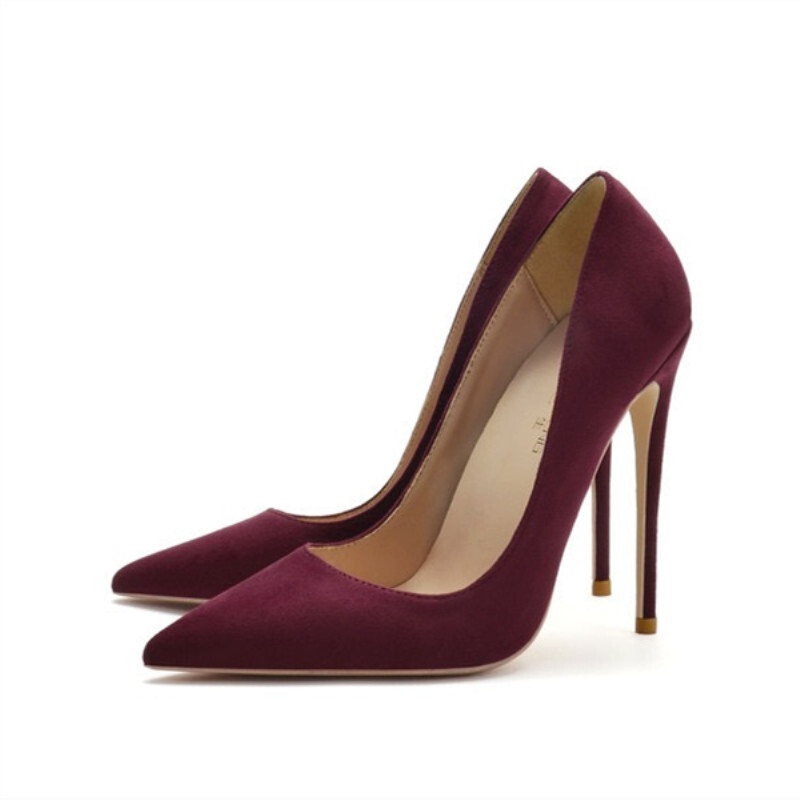 12cm Womens Sexy Suede High Stilettos Heels Night Party Slip On Pumps US4-US12