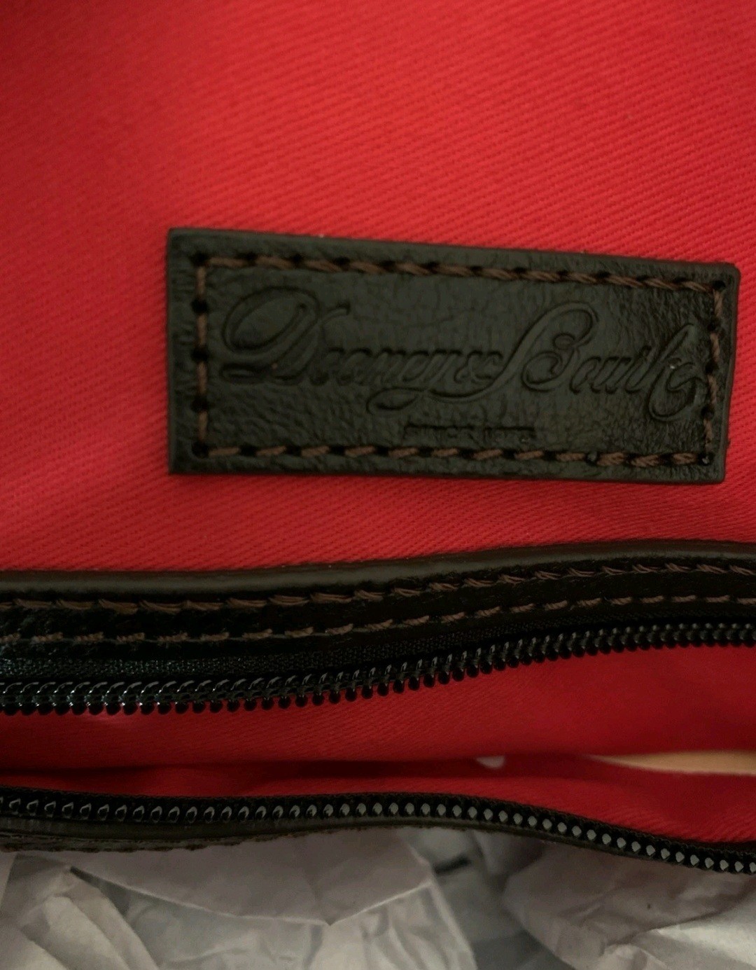 DOONEY & BOURKE Florentine Domed Buckle Satchel Black Tassel Bottom Studs