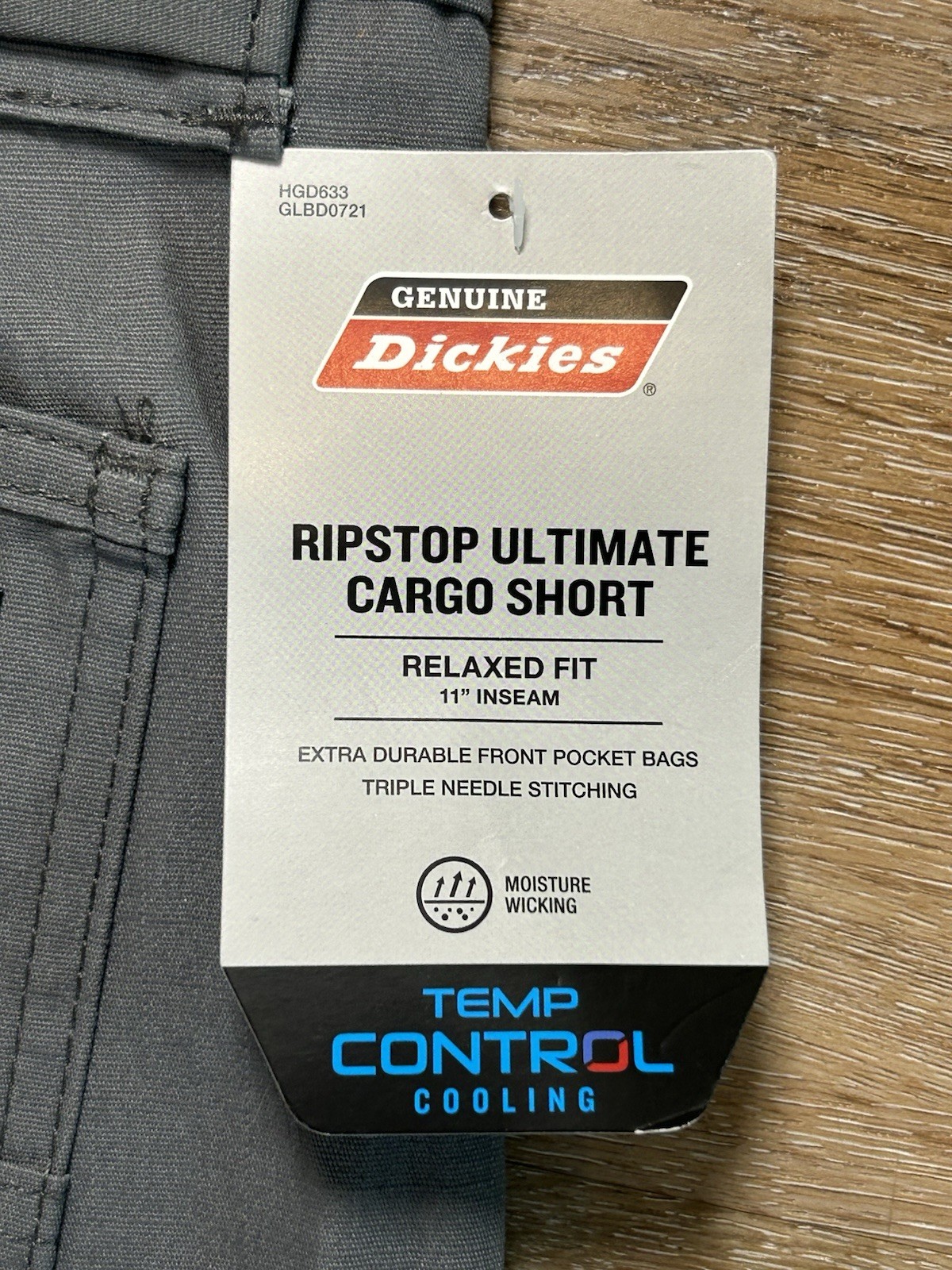 NWT Dickies Ripstop Ultimate Cargo Shorts Gray Mens Sz 44 – 13″ Inseam Relax Fit