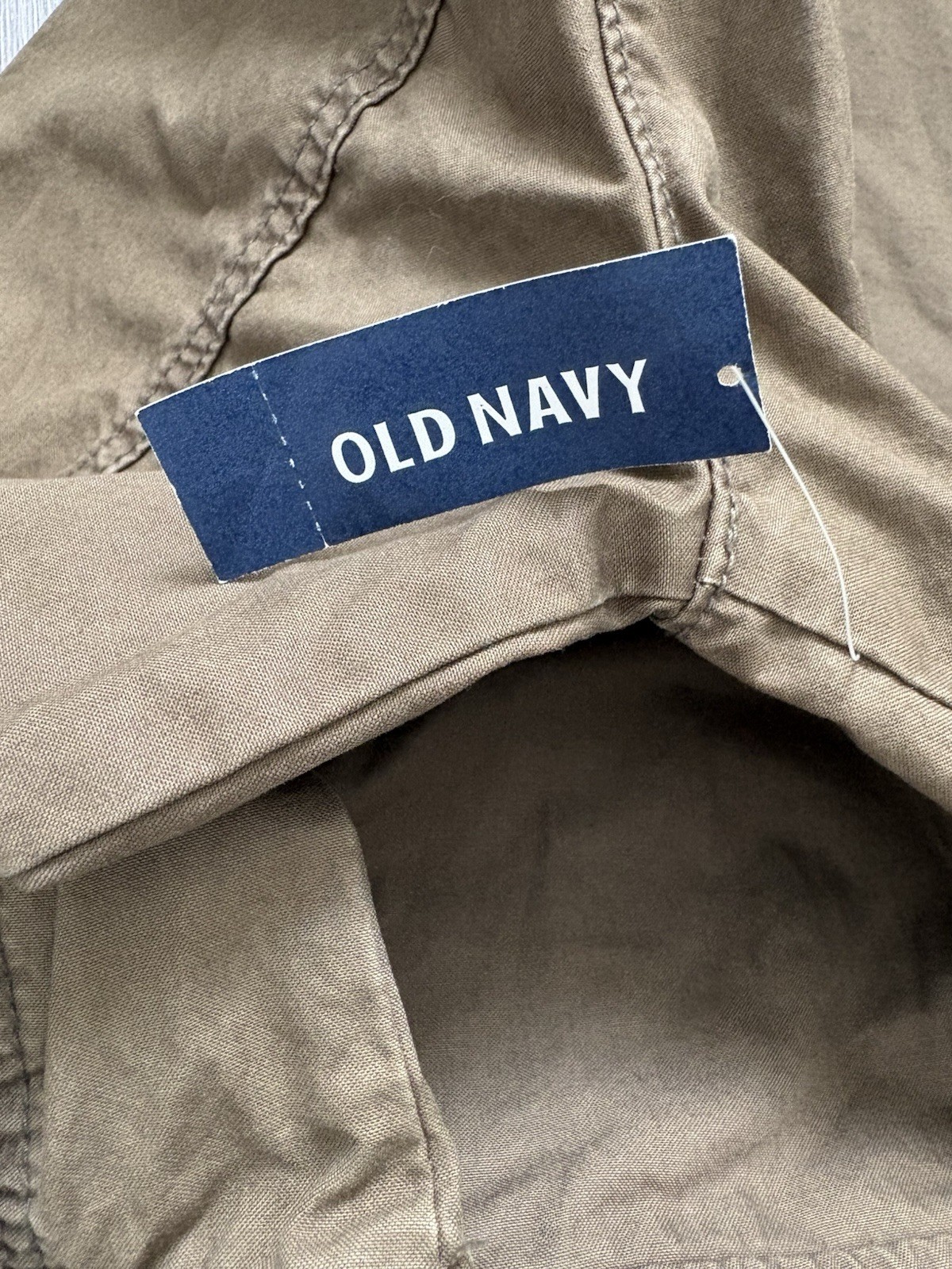 Old Navy Mens M Green Military Field Utility Jacket Pockets Epaulet Zip New