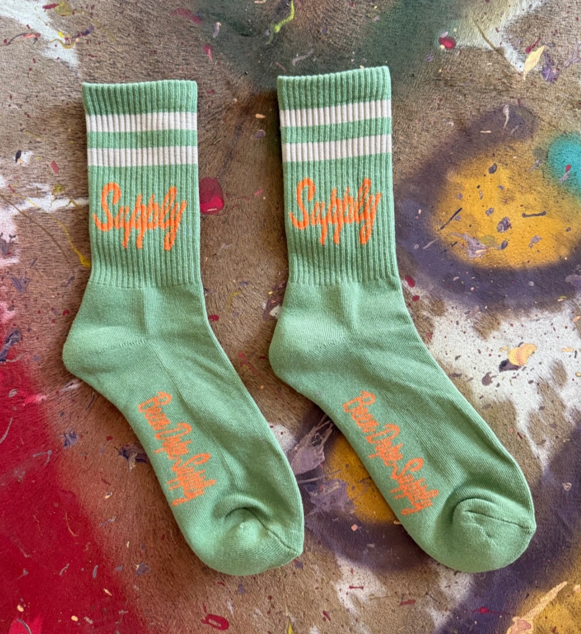 2 Pair Mens Classic Striped Crew Socks Army Issued Been Dope Supply Size 10-13