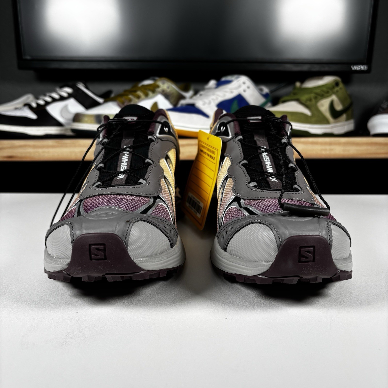 Sz 9 Salomon XT-Whisper Dark Gull Gray Sahara Sun Huckleberry *SAMPLE*