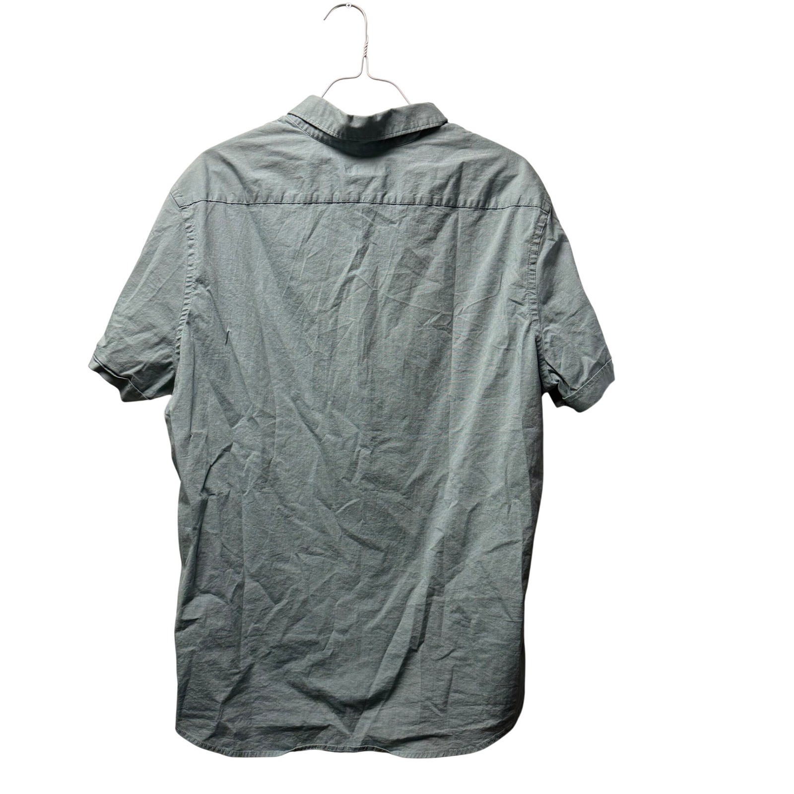 Express Men’s Sage Green Casual Academic Preppy Textured Cotton Blend Shirt Sz M