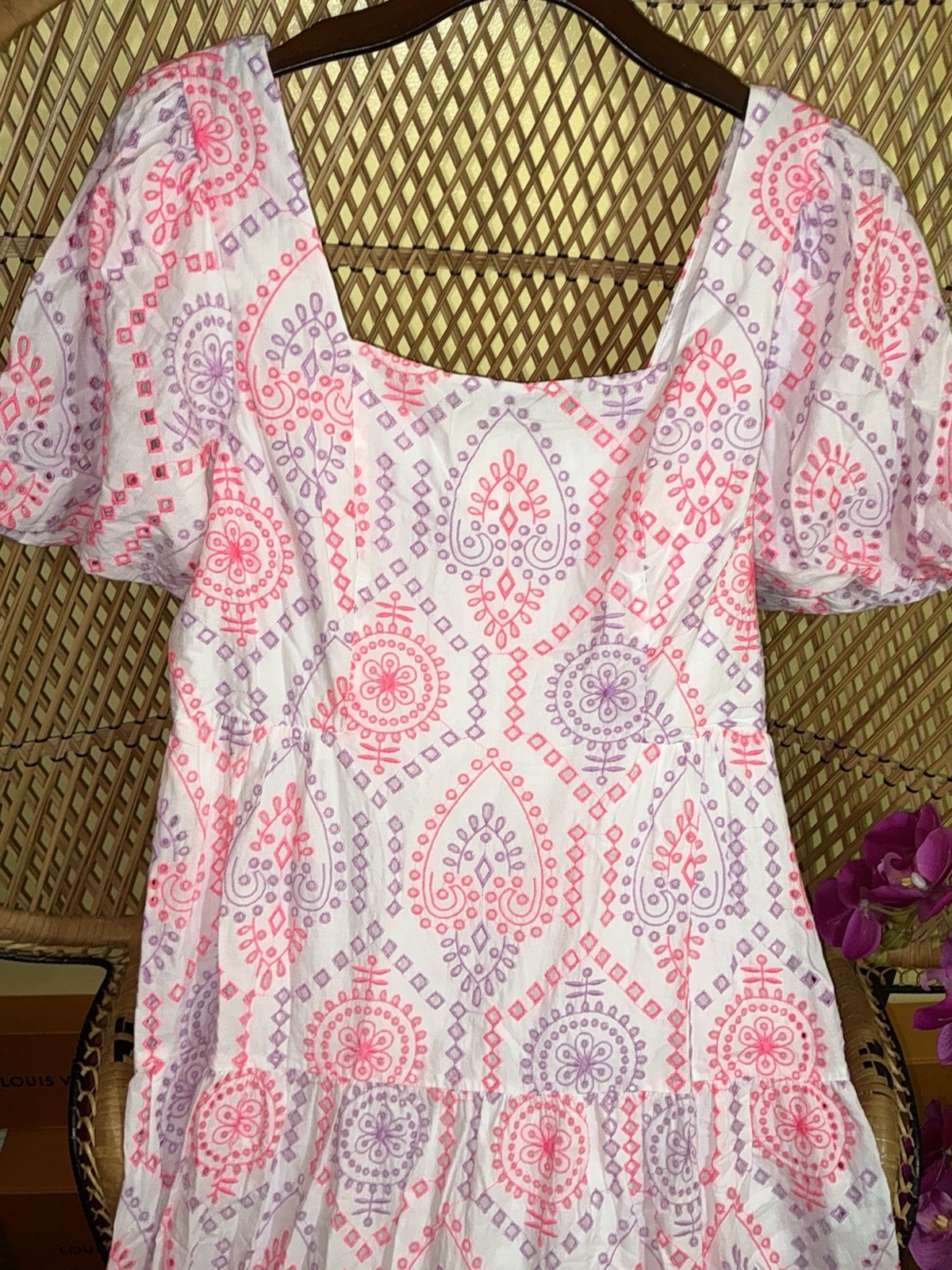 Lilly Pulitzer NWT Katalina Midi Eyelet Dress Sunset Dreamer Eyelet $348 Size 14