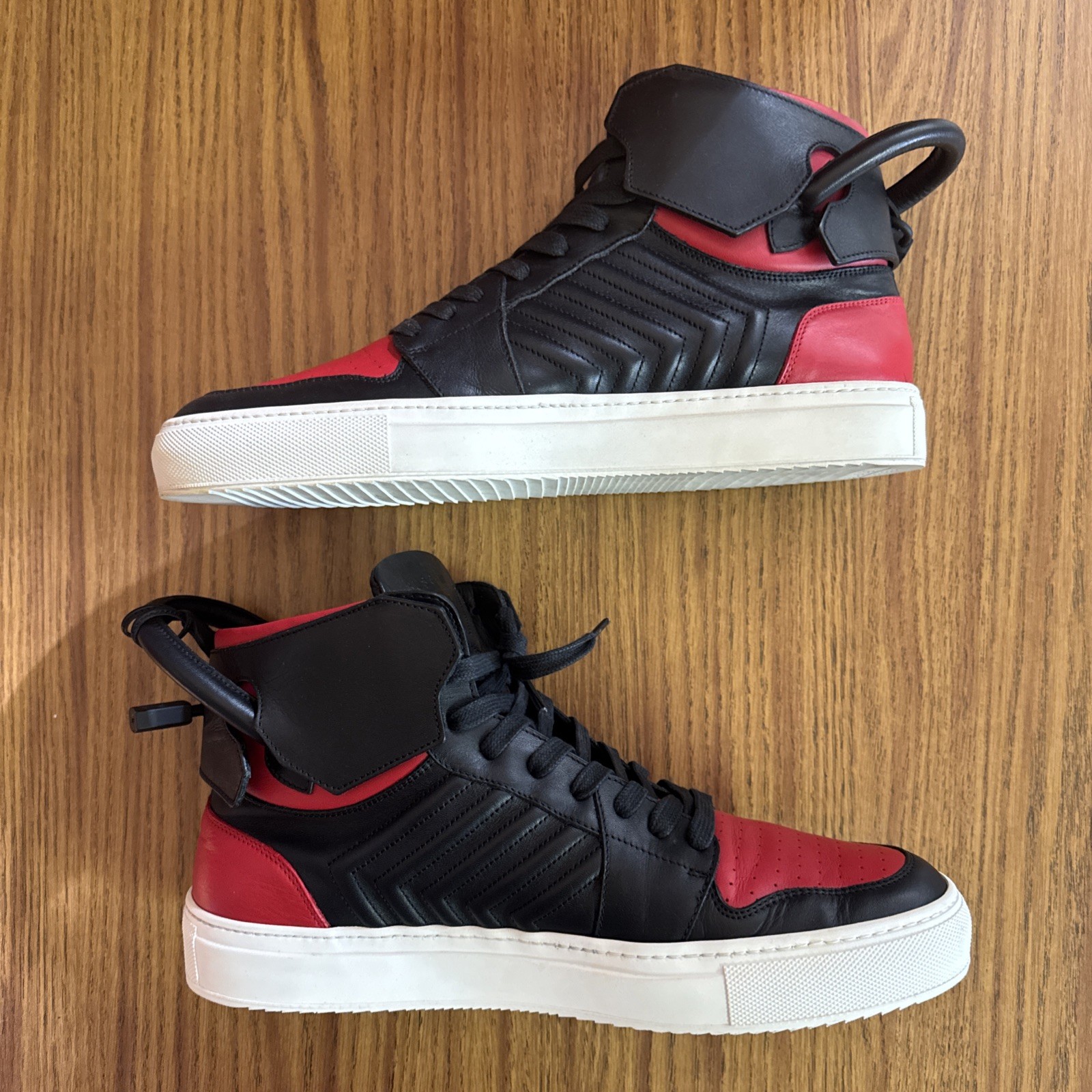 RARE Ronnie Fieg x Buscemi 110MM ‘Bred’ – Size EU 43 US 10 Red/Black Kith Collab