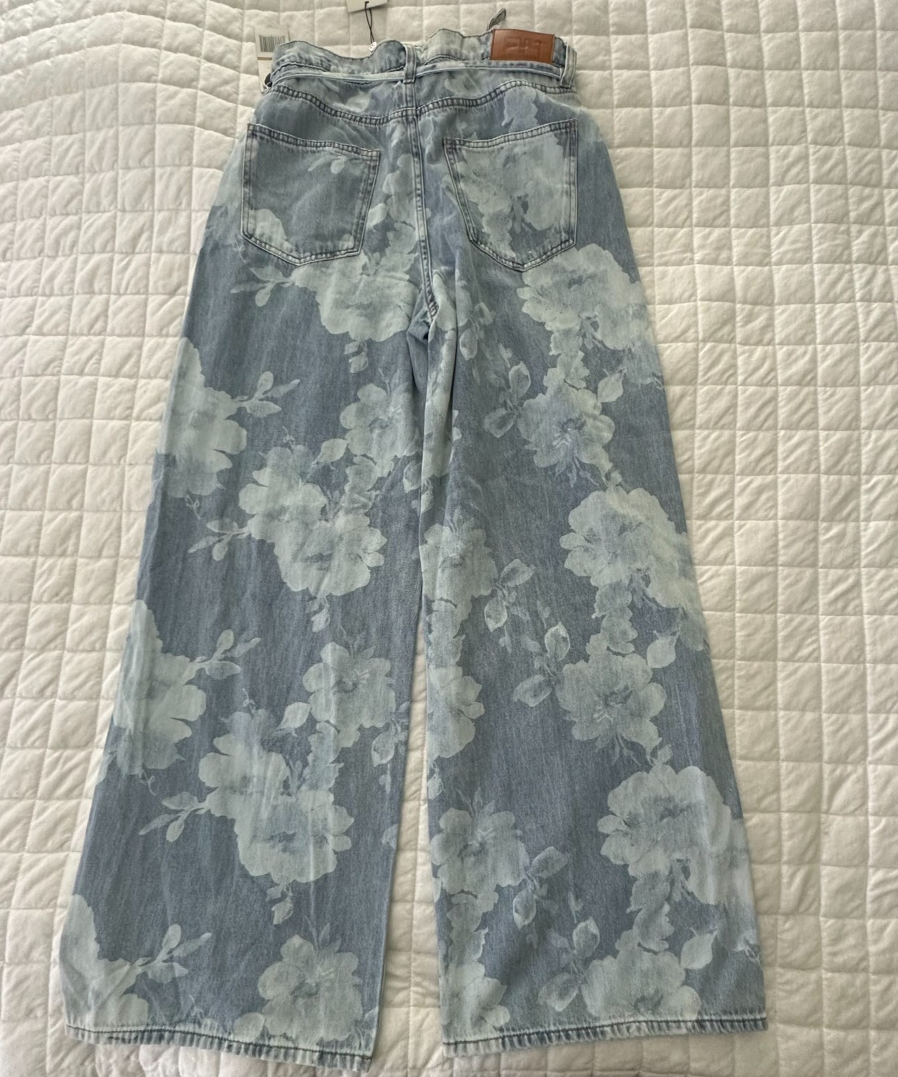 Rober Rodriguez Jeans Womens 29 Slouchy Wide Leg Rose Bouquet Print Modern Boho