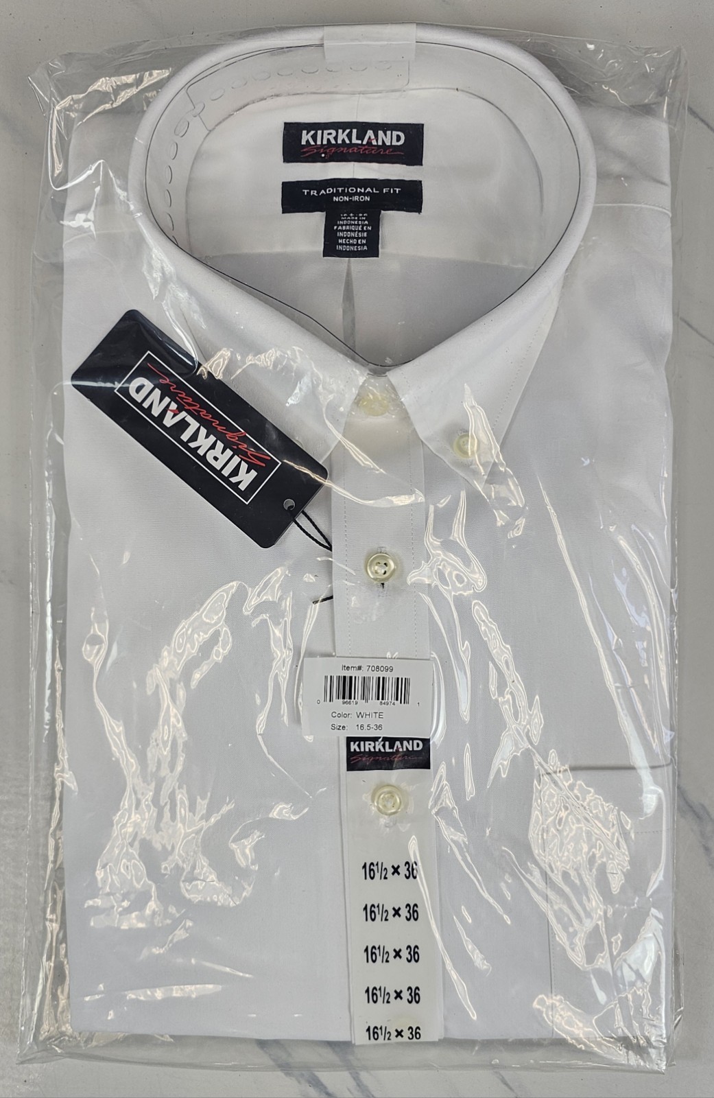 Kirkland Signature Men’s Traditional Fit Dress Shirt 16 1/2 X 36 BRAND NEW