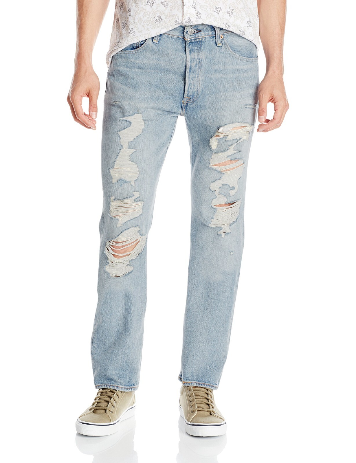Levis 501 Original Fit Jeans Mens Straight Leg Classic Rise Button Fly Denim