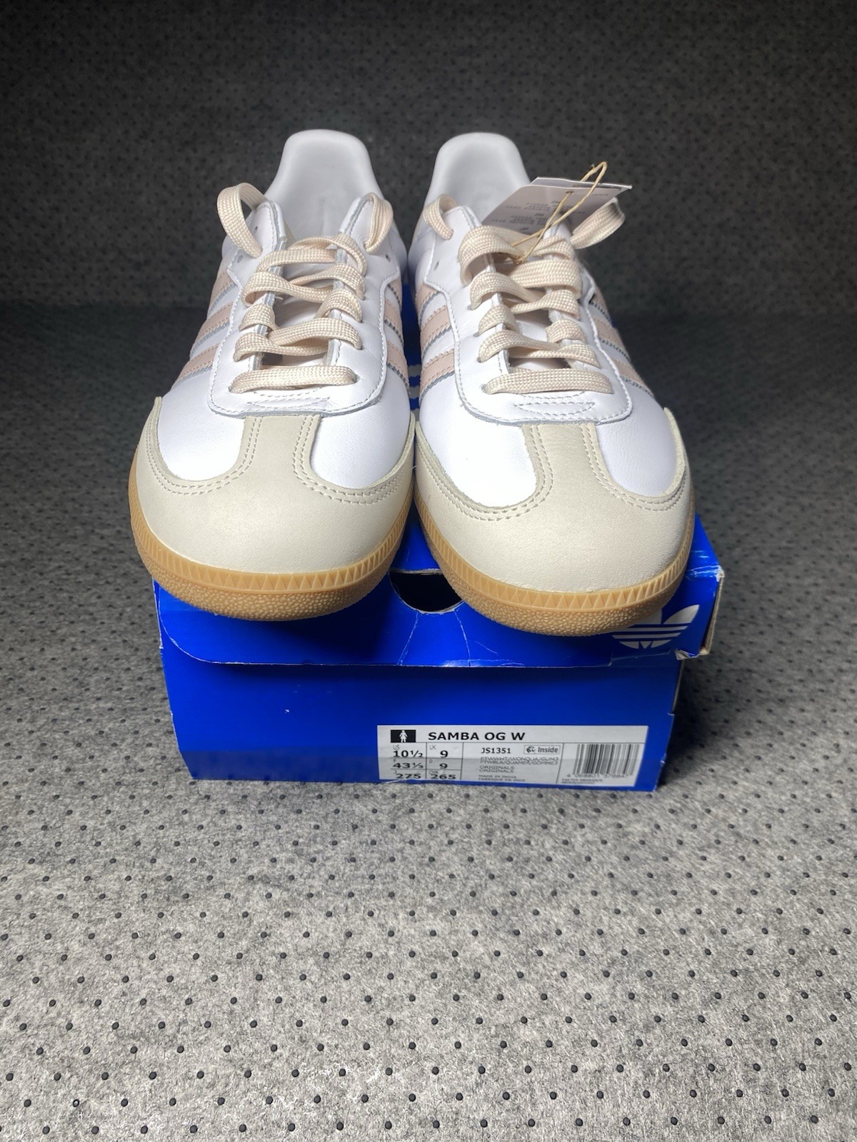 Adidas SAMBA OG W JS1351 Sneakers Women’s Size 10 1/2 White/ Pink Stripes NWT