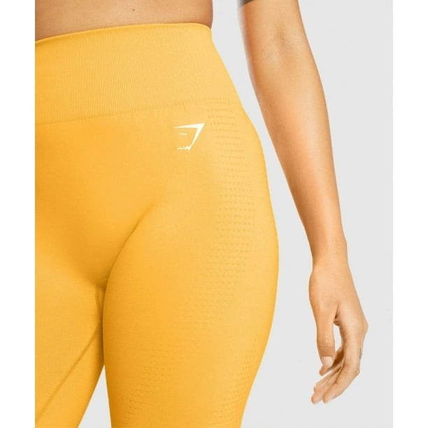 Gymshark Leggings Womens Size S Yellow Marl Vital Seamless 2.0 GLLG5336