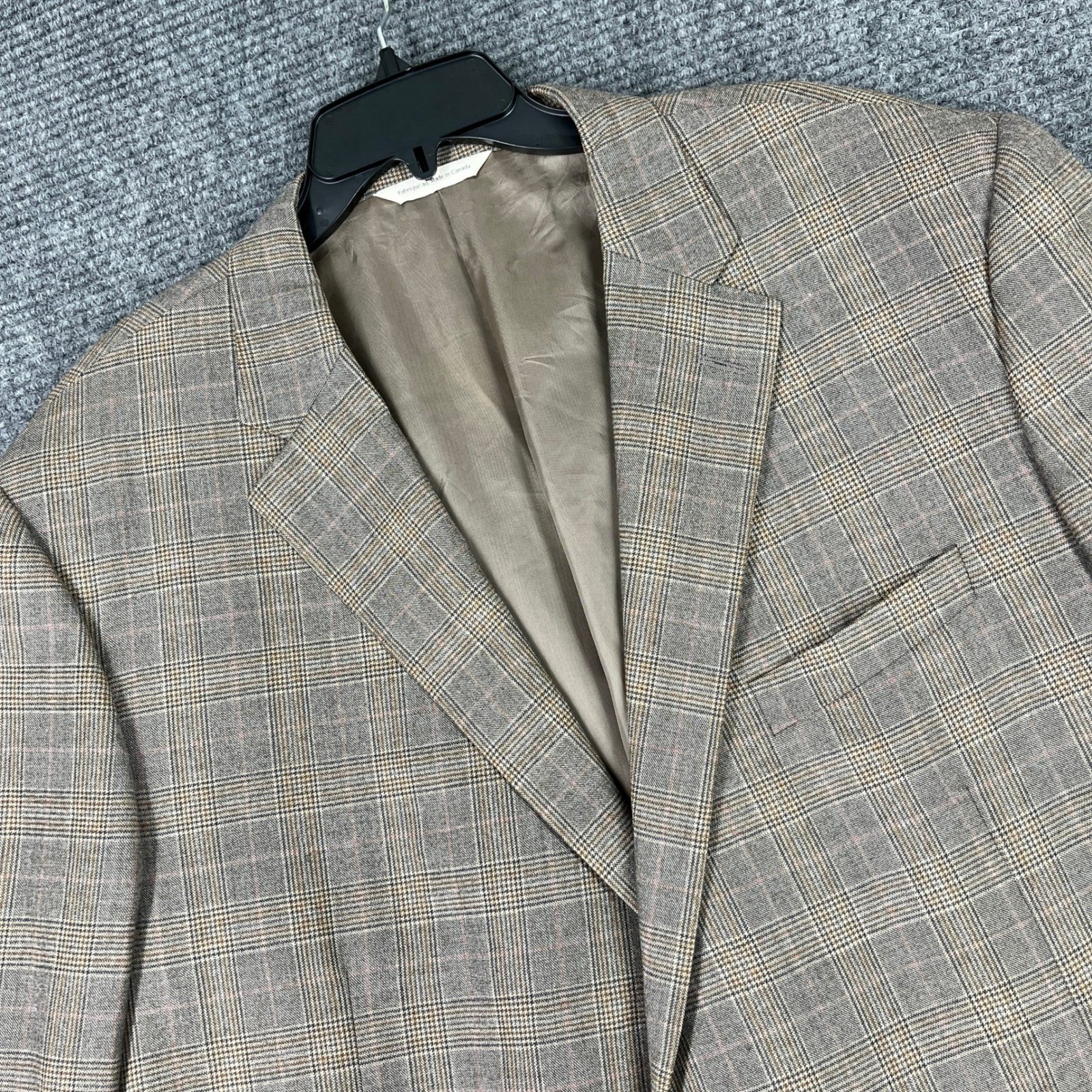 Samuelsohn Sport Coat Blazer 52L E.Thomas Wool Cashmere Glen Plaid Suit Jacket
