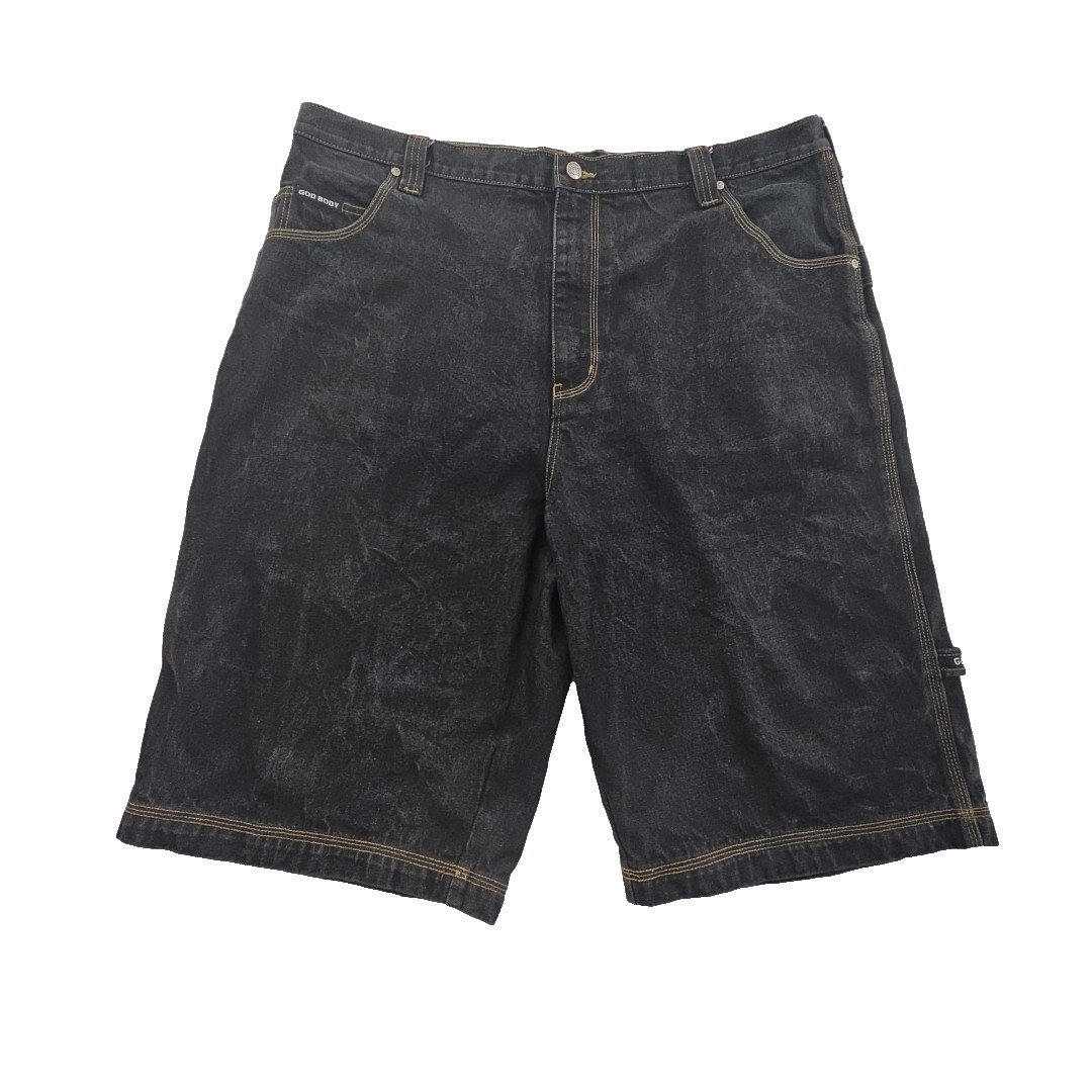 GodBody Denim Carpenter Shorts Men’s 42 Black 13.5″ Inseam EUC Made in Russia