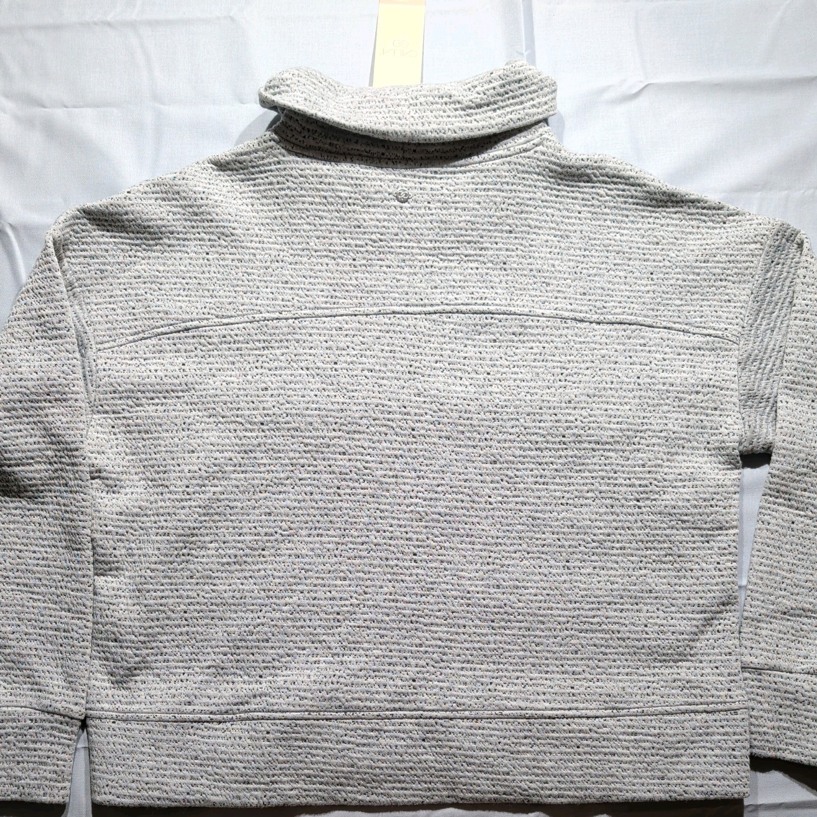CALIA Lunar Jacquard Funnel Neck Sweater Size Large Heather Gray
