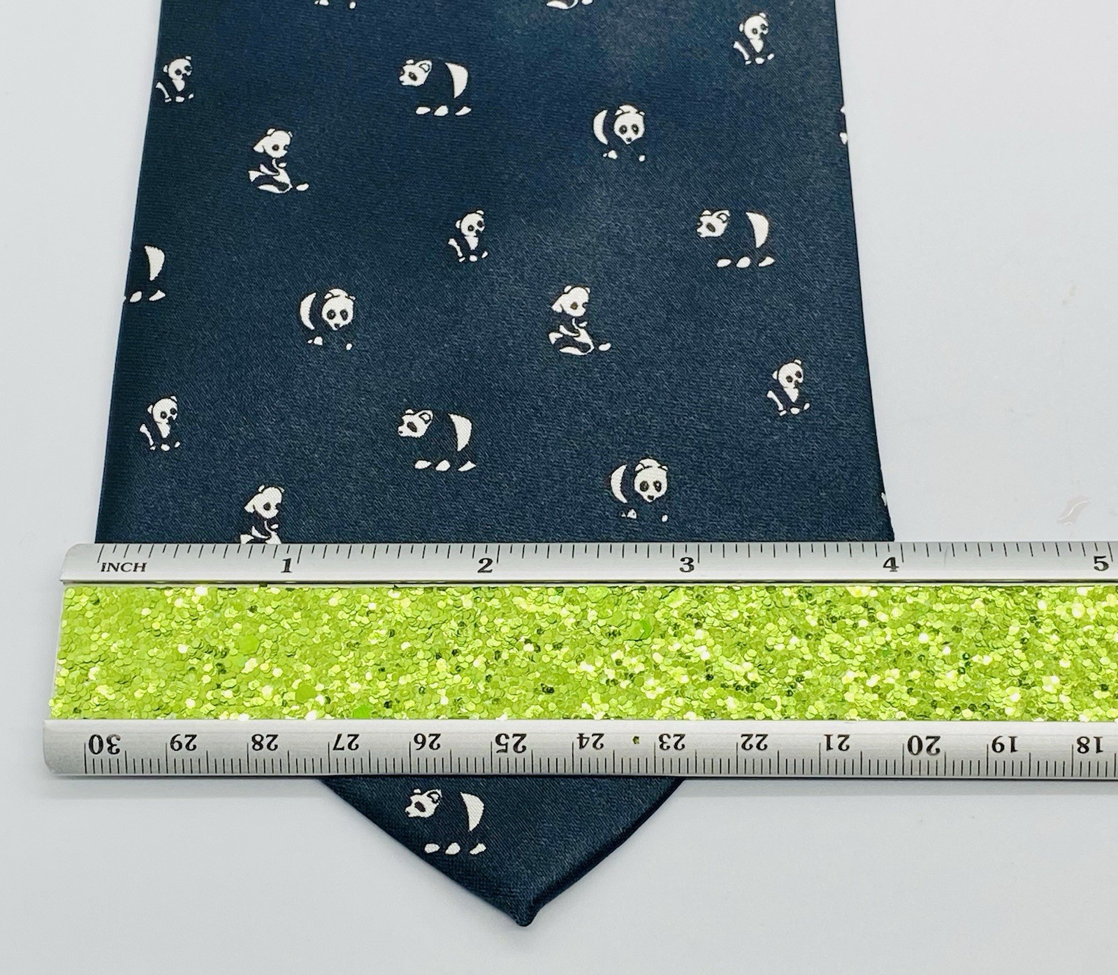 Whimsy Panda Neck Tie Mens Black Animal Print Modern Novelty Suit Dark KAI LONG