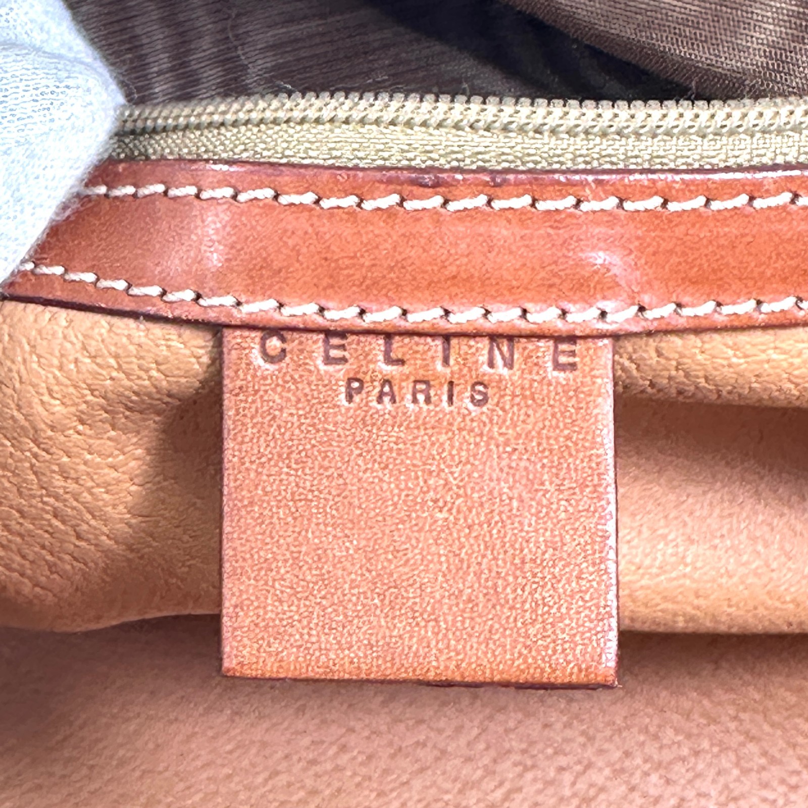 Celine Macadam Tote Bag PVC Leather Brown Authentic