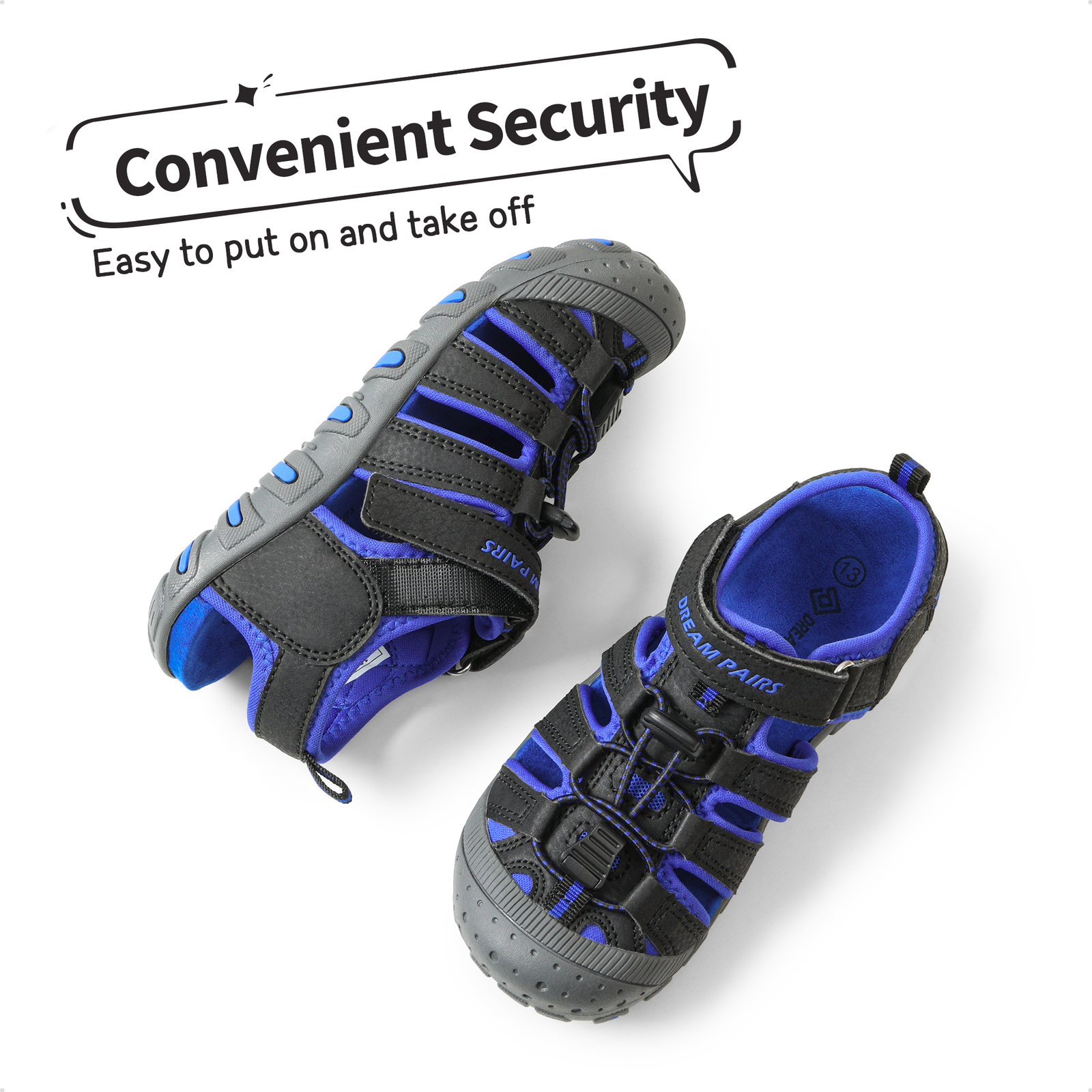 Girls Boys Athletic Sandals Closed Toe Outdoor Indoor Summer Sports Sandals