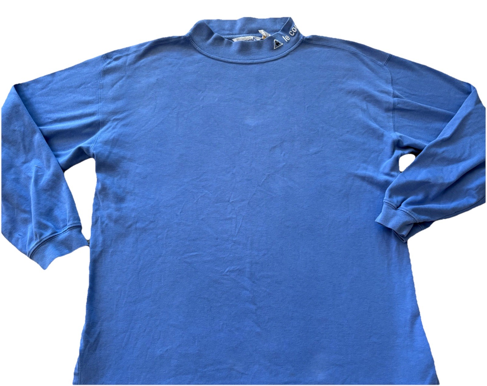 Le Coq Sportif Logo Men’s Ski Mock Neck Top Size XL Blue Vintage 90s