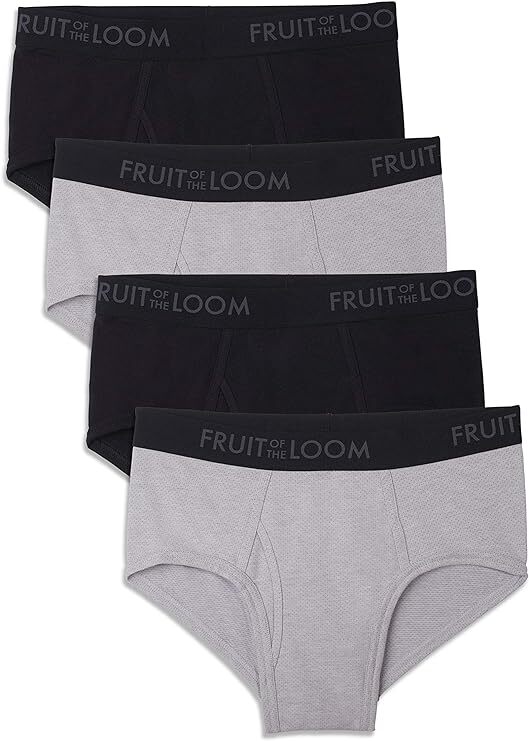 Fruit of the Loom Men’s Breathable Cotton Briefs S M L XL 2X ( 2 or 4 Pack)