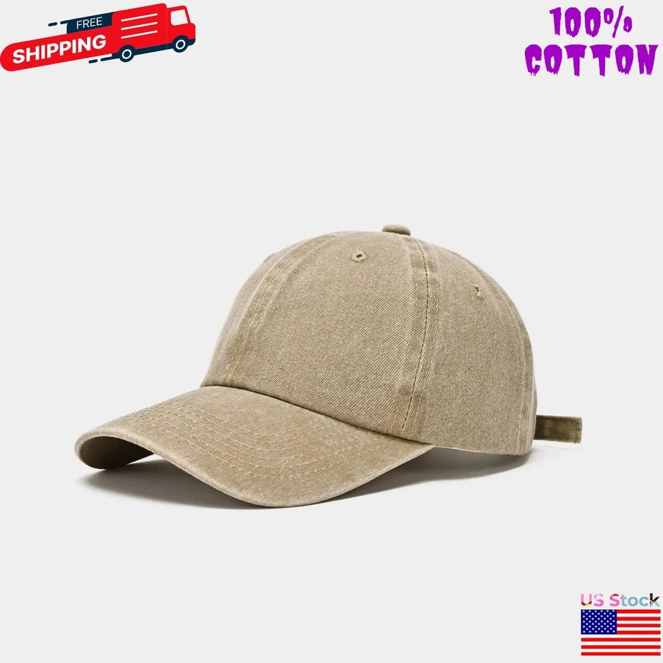 Cotton Baseball Cap Ball Dad Hat Adjustable Plain Solid Washed Men Premium 2026