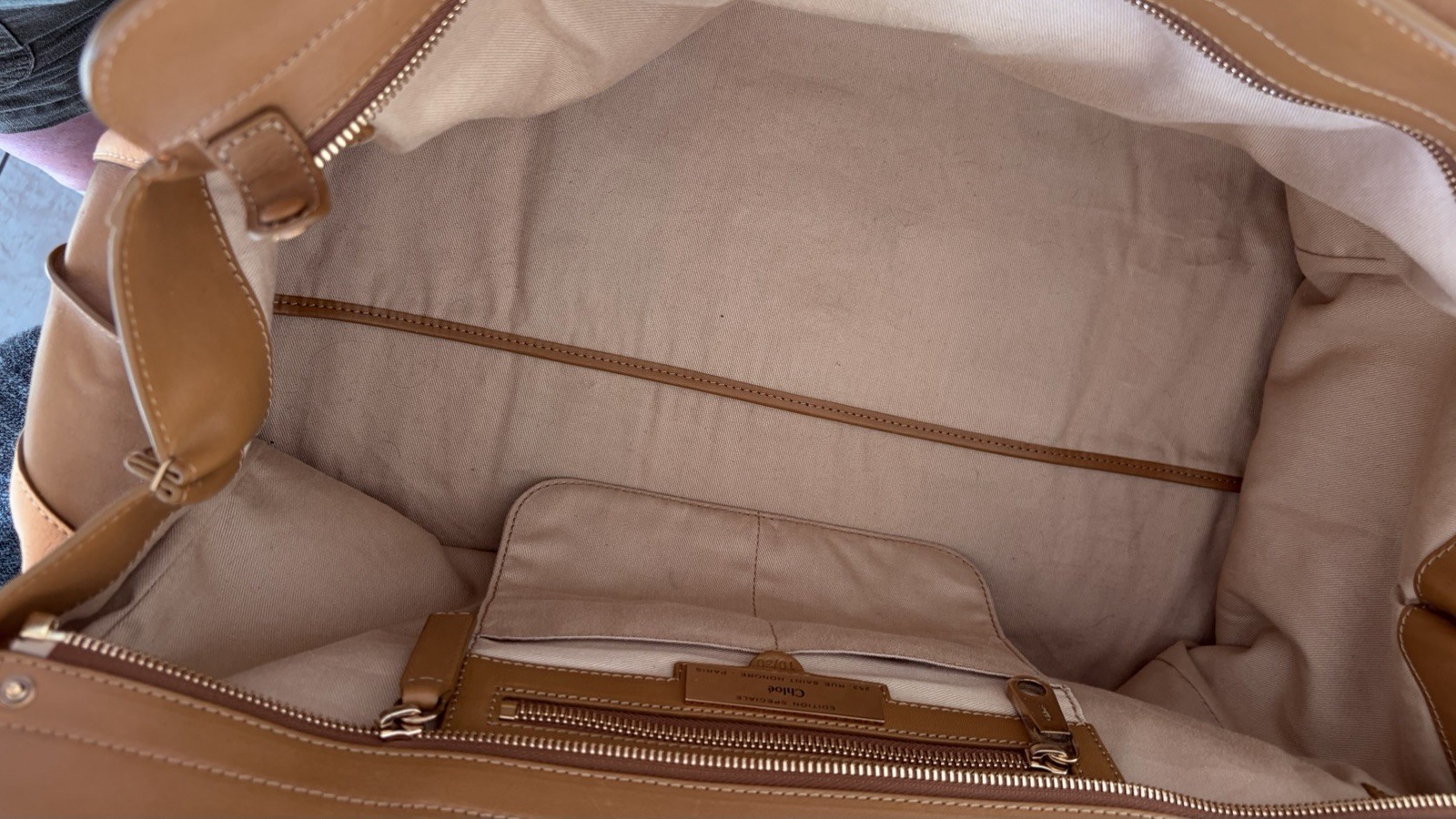Chloe Little Alice Hand Bag Leather 2way Brown Gold