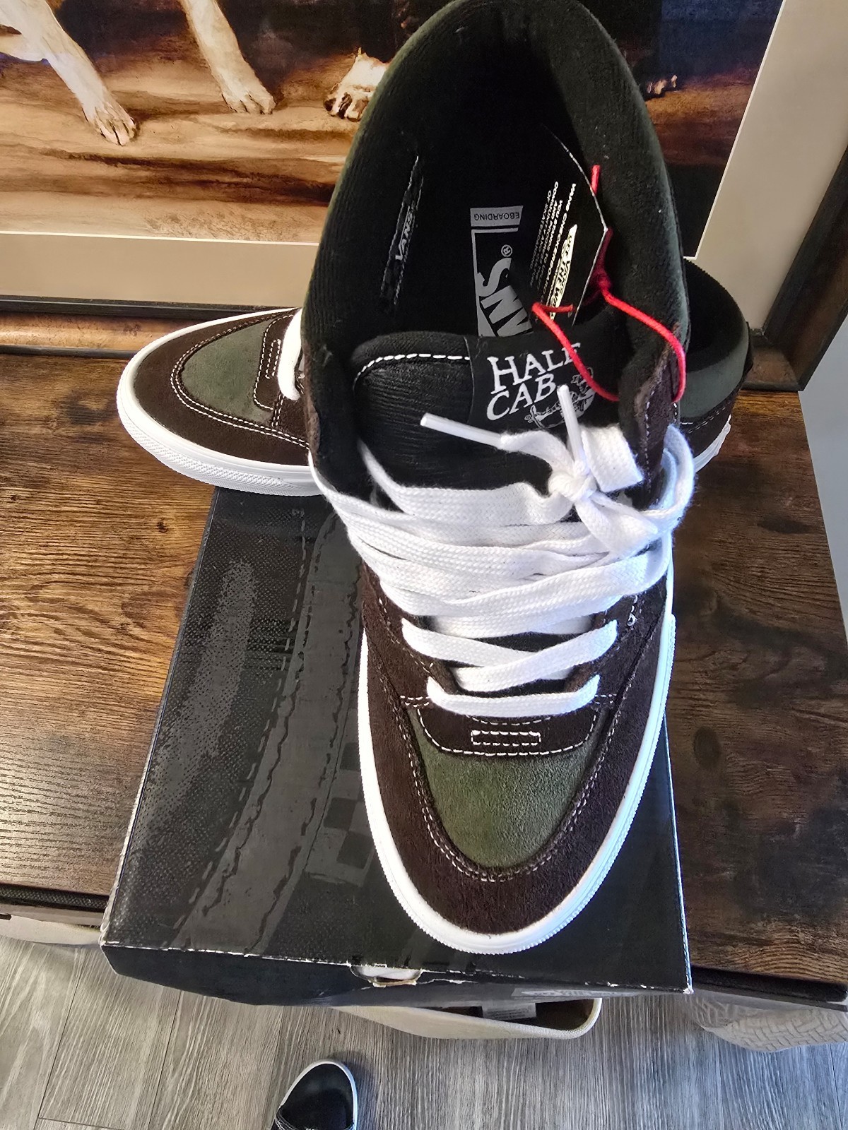 Vans Checkerboard Union VCU Skate Half Cab 92 Shoes Dark Brown Green Mens Size 9