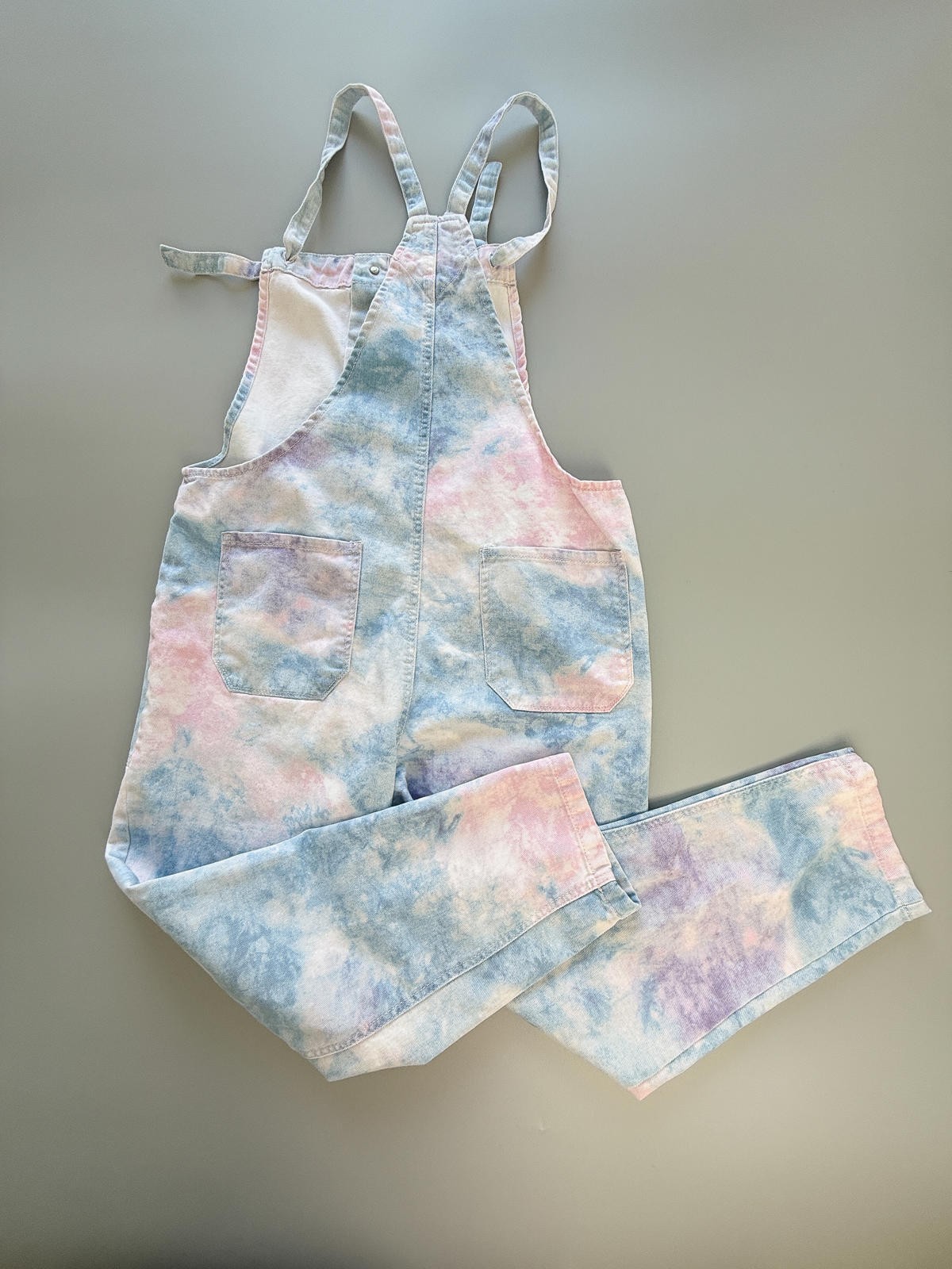 Tie Dye Overalls M, Pastel Denim Overalls, Y2K Overalls, Vintage Dungarees