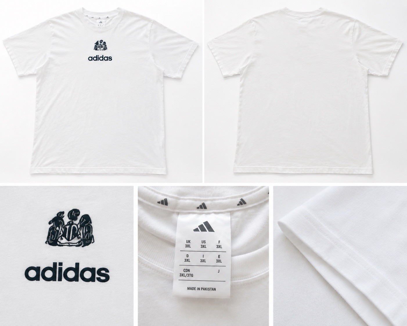Adidas Men’s White Graphic Logo T-Shirt – Size XXXL (3XL)