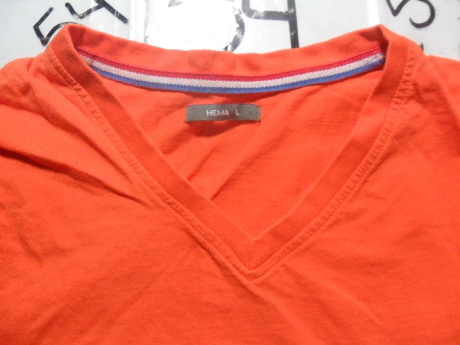 Large- Orange Holland V Neck T- Shirt