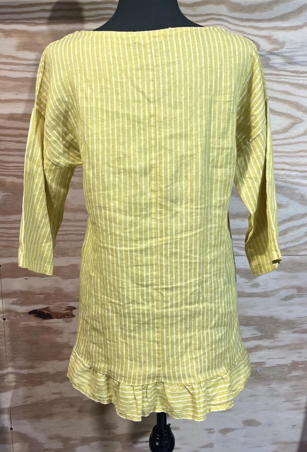 Lungo L’arno Linen Tunic Yellow Size Small Lagenlook Minimalist Beachy Coastal