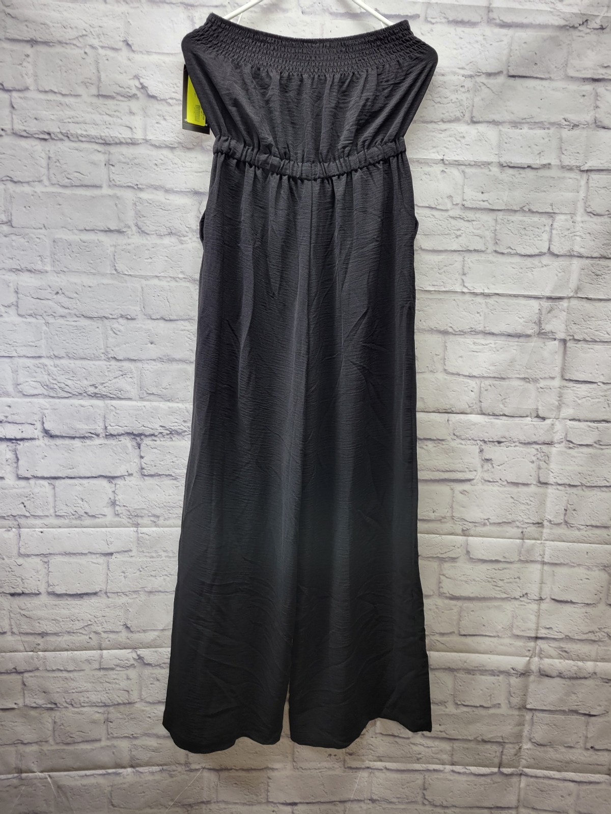 No Boundaries Juniors’ Tube Jumpsuit, 29” Inseam, Size M 7-9 Black Soot