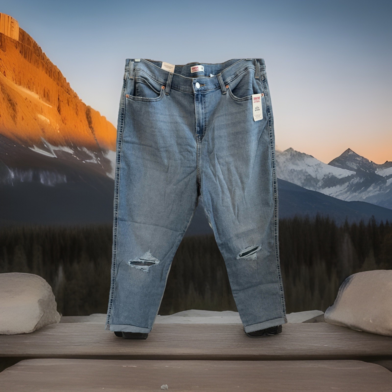 Signature Heritage Mid-Rise Boyfriend 12W 31 Cotton Polyester/Elastane NWT.