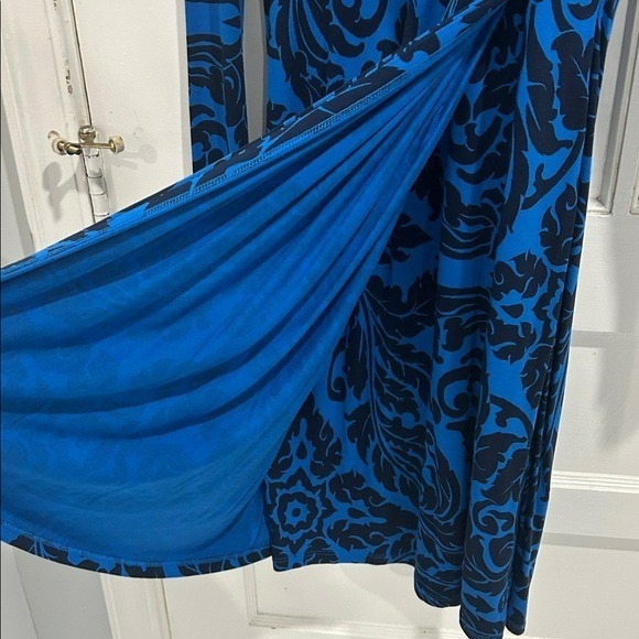 Boden Henrietta Faux Wrap Knee Length Dress in Shades of Blue – Size 8