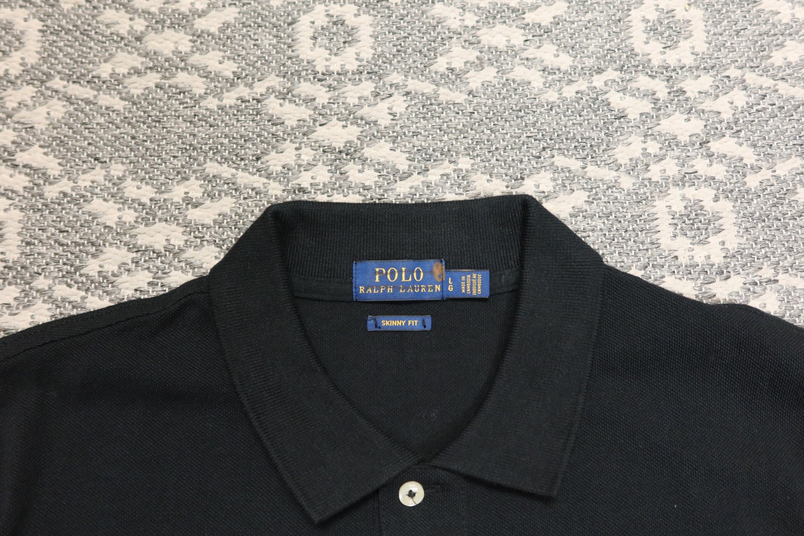 New Polo Ralph Lauren Womens SKINNY FIT Polo Shirt – LARGE – Black with Red Logo