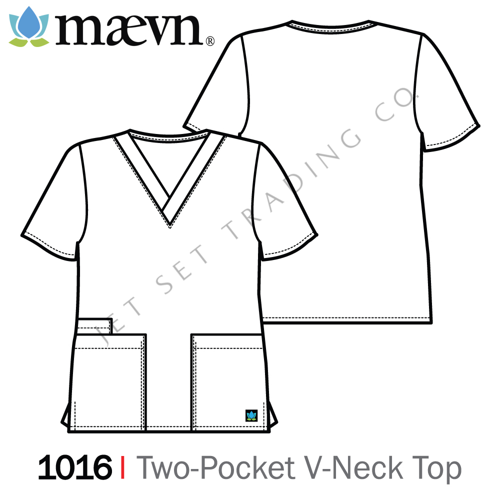 Maevn Women’s Ceil Blue Scrub Set 2 Pocket Top Flare Leg Pants Sizes 2XS to 2XL