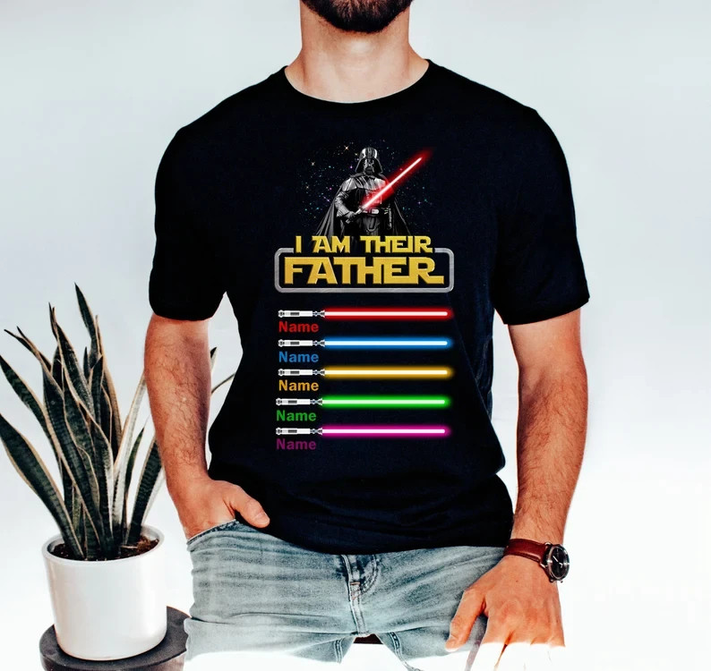 Personalized Father Shirt I Am Their Father Shirt Fathers Day Star W_rs Father