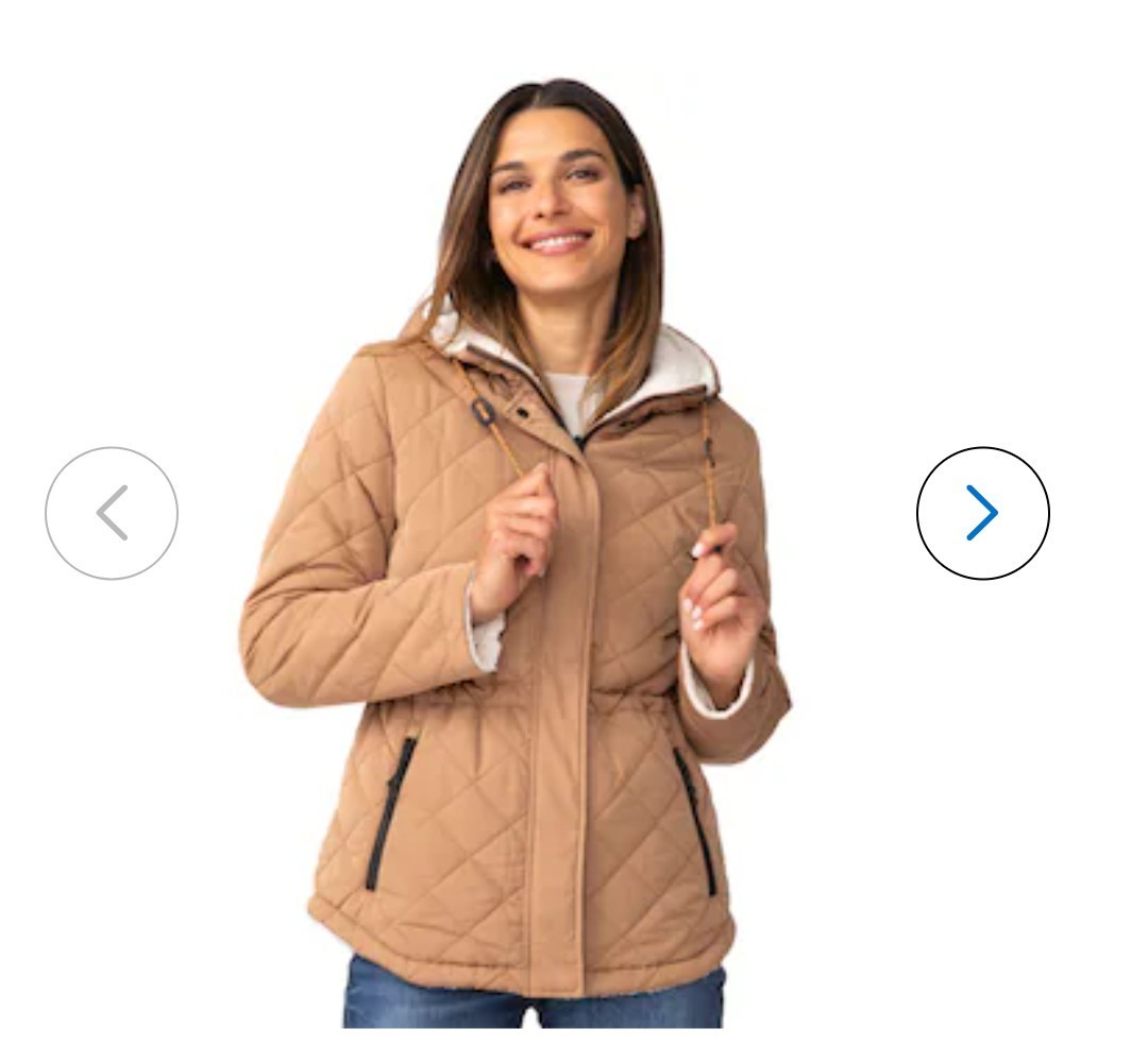 Free Country Women’s Large Switch It Up Cloud Lite Reversible Jacket Tan/White