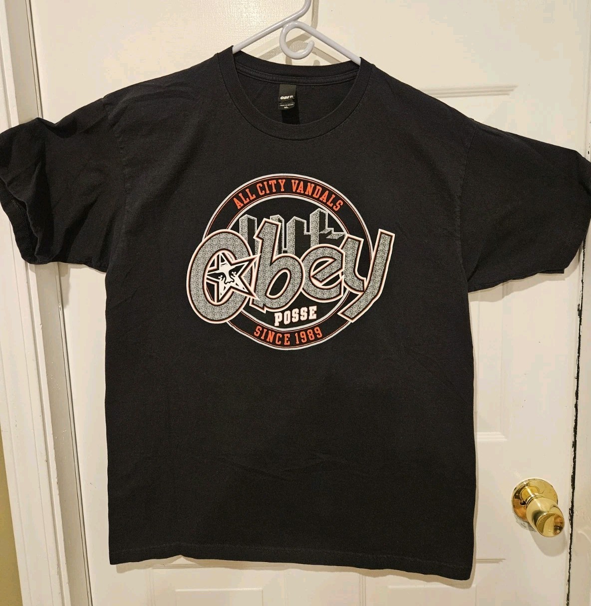 Vintage Obey Posse All City Vandals 1989 T-shirt Hip Hop Skate Streetwear NYHC