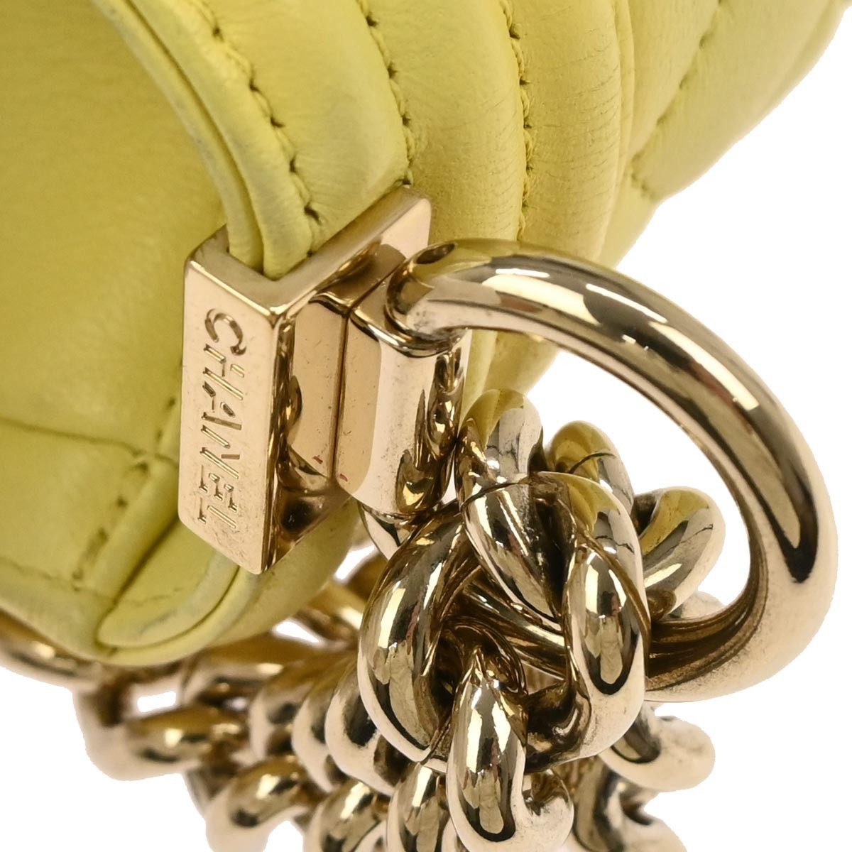 Boy Chanel Yellow Lambskin Medium Chain Shoulder Bag 135576