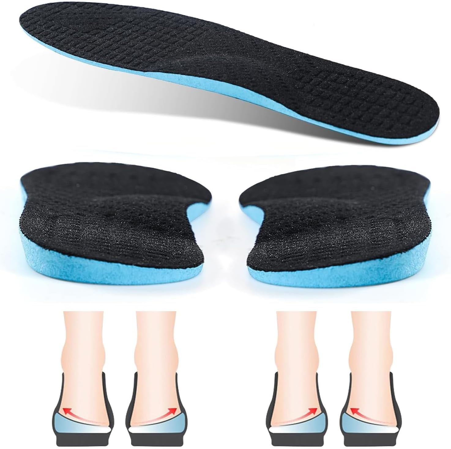 Supination Correction Insoles for Men & Women, Plantar Fasciitis Orthotic Ins…