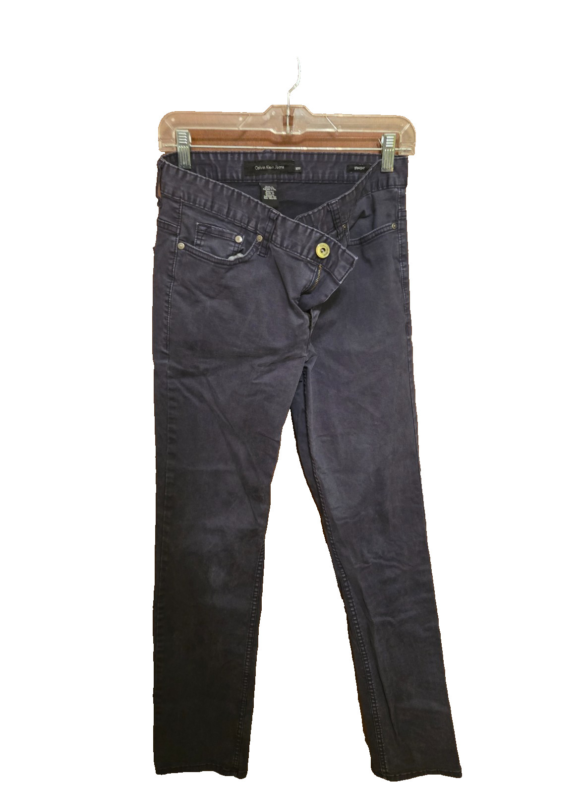 CALVIN KLEIN MENS PANTS STRAIGHT FIT 97% COTTON AND 3% ELASTANE 32WX34L NAVY