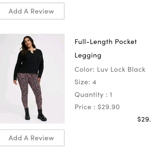 Torrid Full-Length Pocket Leggings Black Heart Love Plus Size 4 27″ Inseam