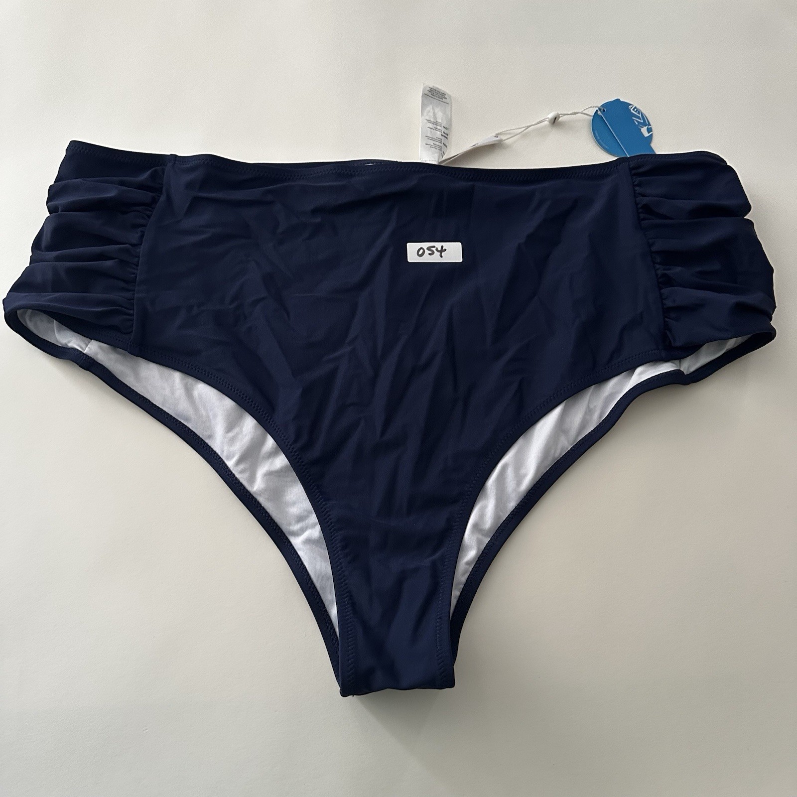 Cupshe Women’s Navy Ruched High-Waist Bikini Bottom Plus Size 4X