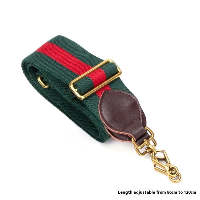 New Crossbody Shoulder Strap Gucci Replacement No Logo Green-Brown Web Leather