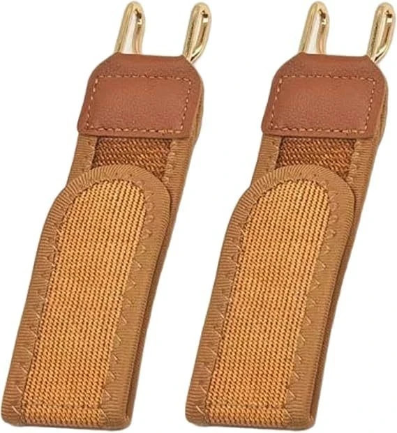 2PCS Tactical Metal Hook Elastic Belt Buckle-Less Invisible Waist Belt Closure