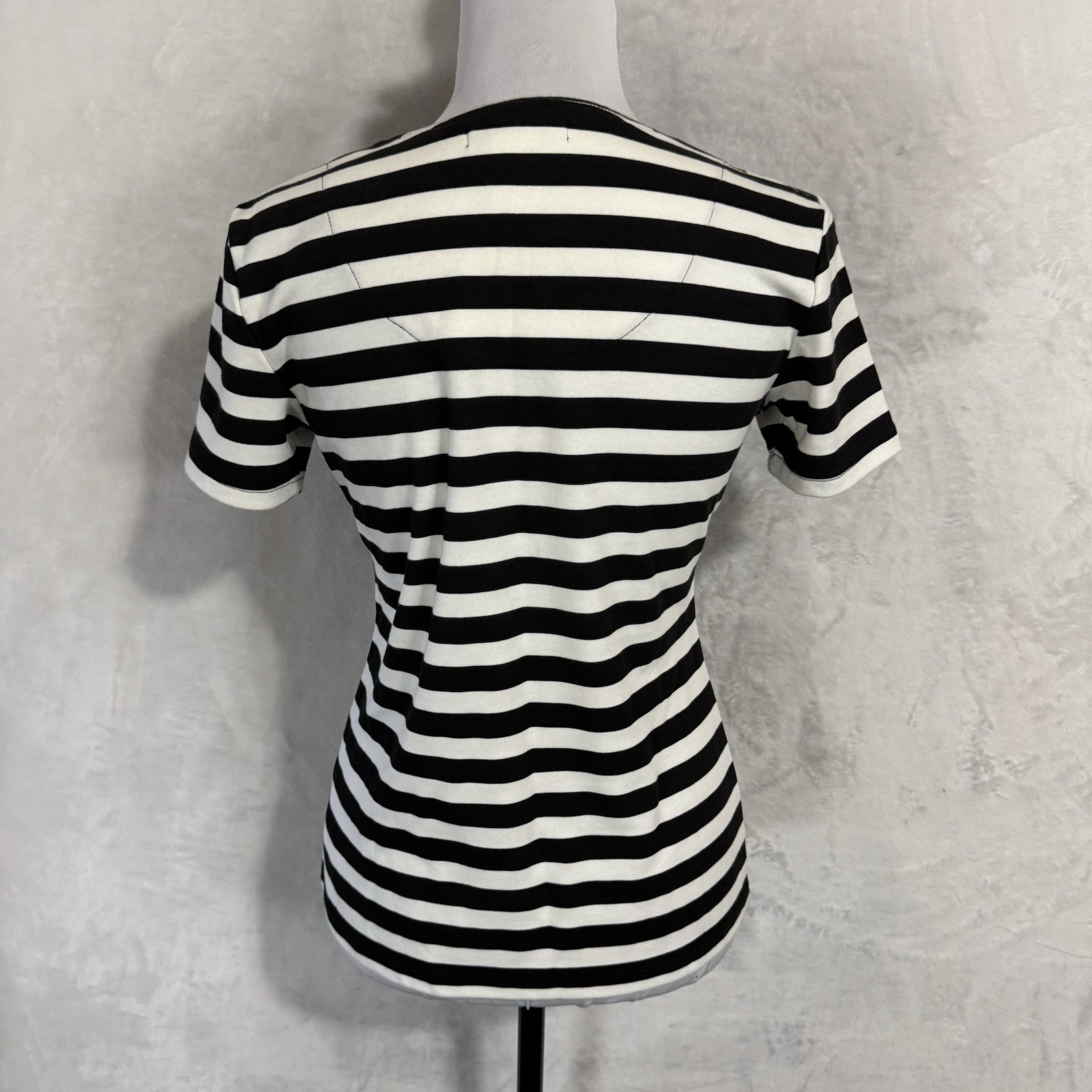 Studded Nautical Striped T Shirt Size Small P Sailor Top Seashell Beach Anchor