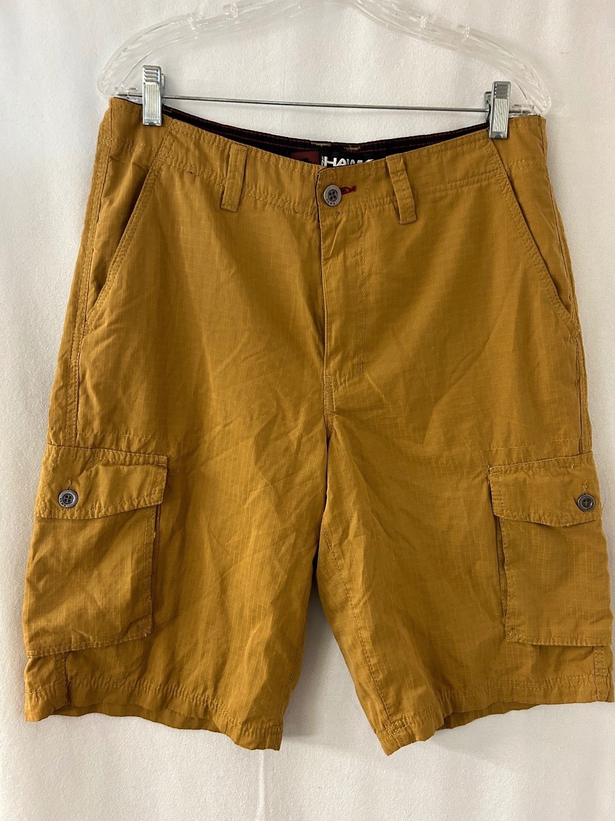 Tony Hawk Ripstop Cargo Shorts Men’s Size 33 Mustard Tan Outdoor Hiking